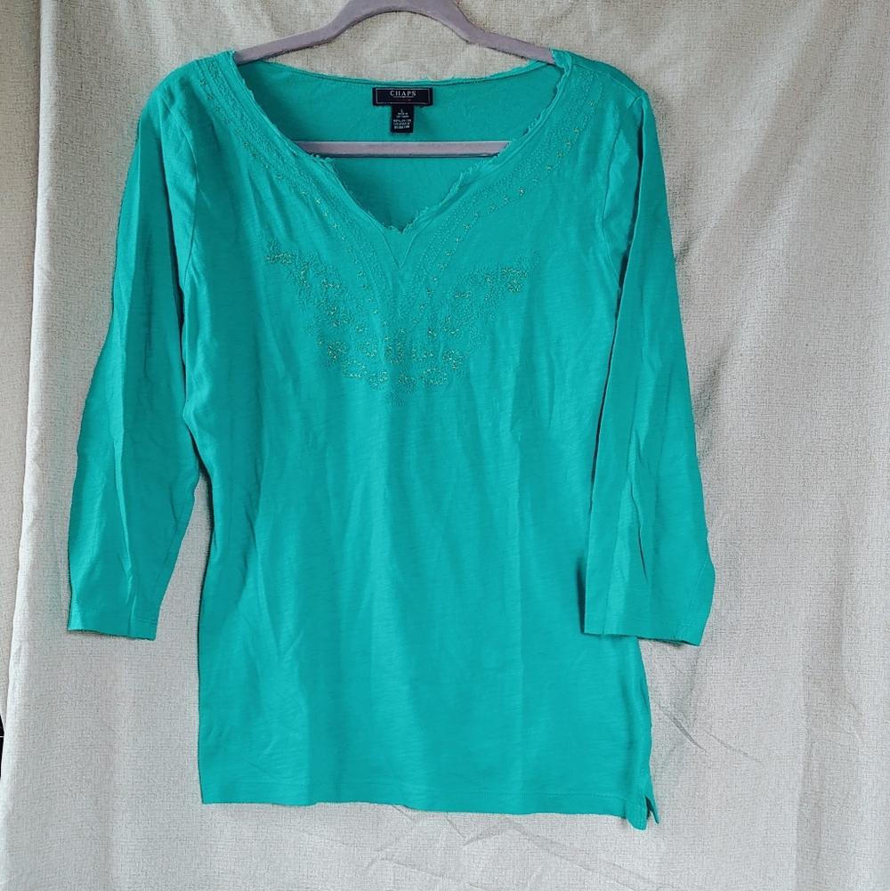 CHAPS teal Long Sleeve Shirt